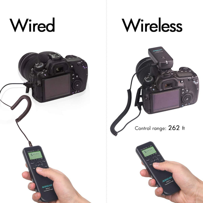 Camera Wireless Shutter Release Timer for Nikon Z7, Z6, D850, D750, D7500, D3300, D7200, D5300, D610, COOLPIX P1000