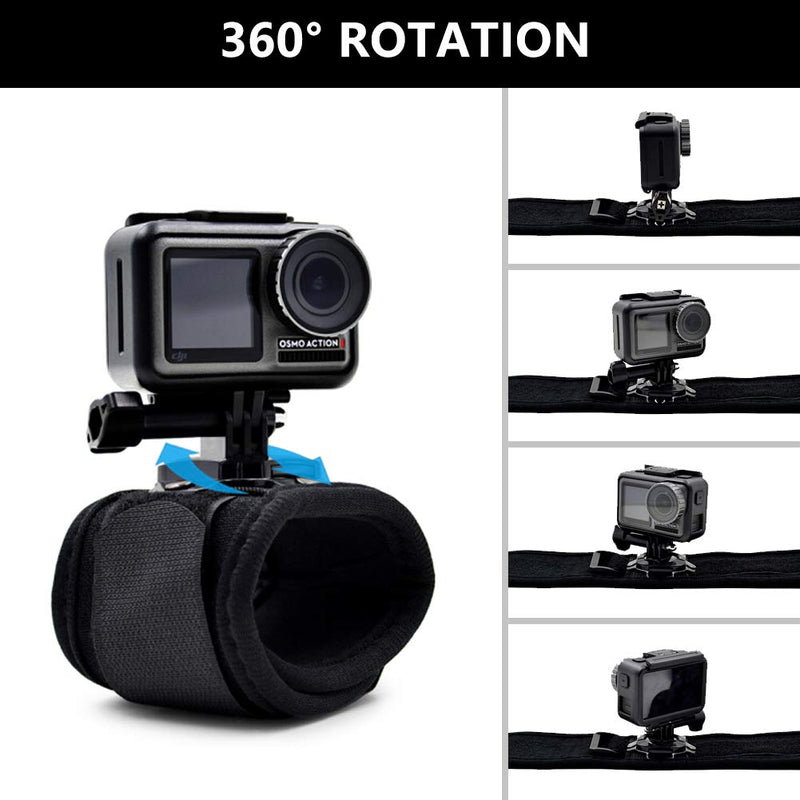 ParaPace 360 Degree Rotating Wrist Strap Mount for GoPro Hero 10/9/8/7/6/5s/5/4s/4/3+ Black Session,Adjustable Cycling Arm Band Holder for XIAOYI SJCAM Yi DJI Action Camera Outdoor Sports Accessories Wrist Strap B