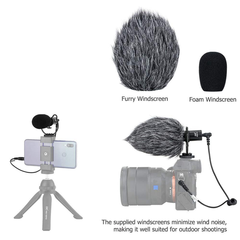 JJC Camera Shotgun Microphone Mic for Sony ZV-1 RX100 VII A6400 A6300 A6100 A7C A7 A7S III Canon EOS M50 R RP R5 R6 Fuji X-T4 X-T3 X-S10 X-T200 X-E4 Nikon D750 Z5 Z6 Z6II Z7 Z7II Panasonic G9 G85 GH5