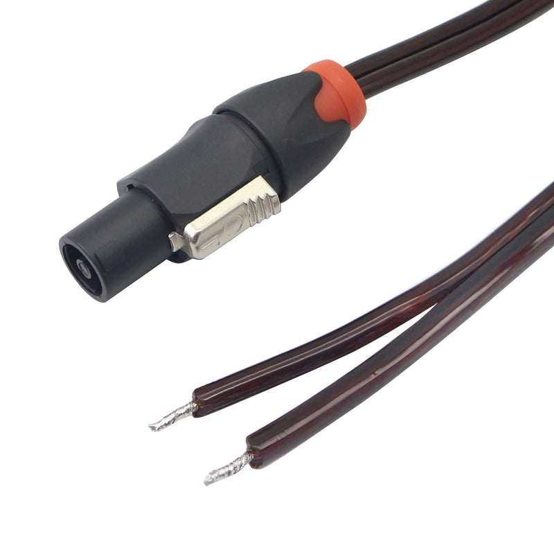 Speakon Speaker Cable Bare Wire, Speakon to Speaker Wire Audio Cord Amplifier Connection Cord for DJ/PA with Twist Lock-2M