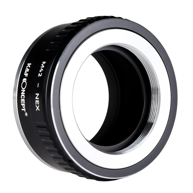 K&F Concept Lens Mount Adapter M42 to NEX Ⅱ Copper Adapter Compatible with M42 Screw Mount Lens Sony NEX Camera Black