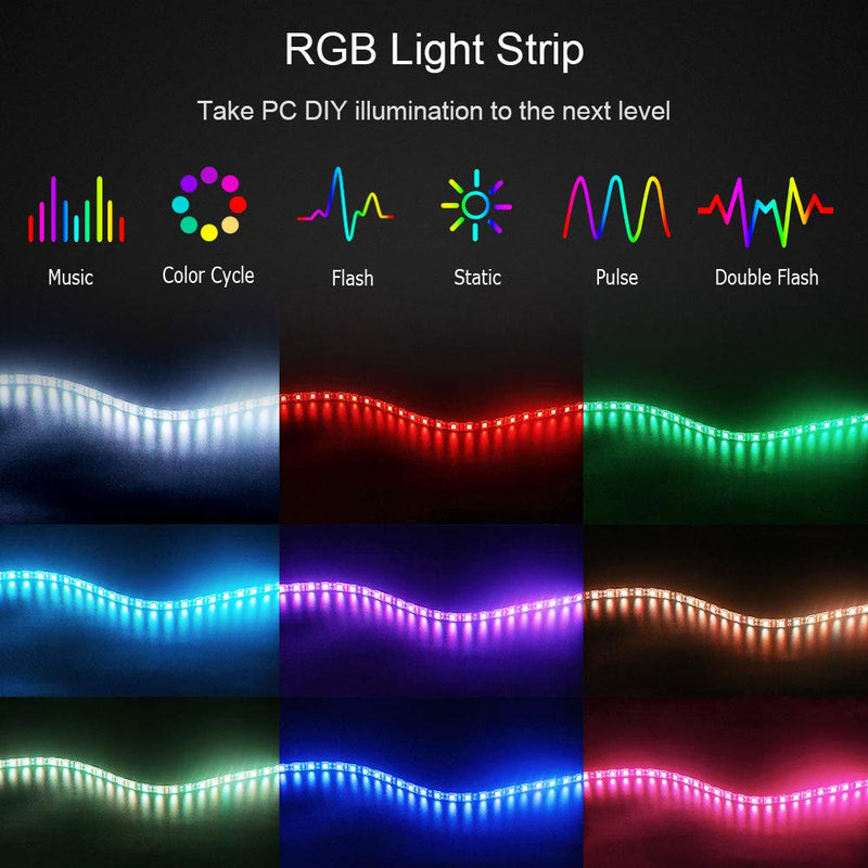 [AUSTRALIA] - ALITOVE PC RGB LED Strip Light for Motherboard with 4 Pin RGB Header (+12V,G,R,B) , Computer Case DIY Lighting for ASUS Aura Sync, Gigabyte RGB Fusion, MSI Mystic Light, ASRock RGB, 40cm 24 LED, 4pcs 