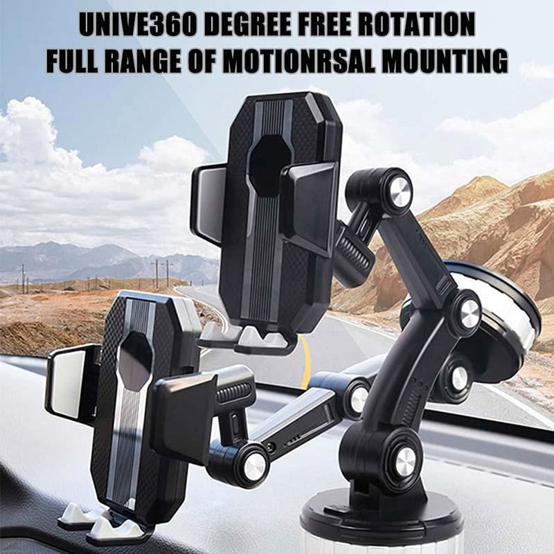 Car Phone Holder Mount, Suction Cup Cell Phone Holder Stand, Universal Dashboard/Windshield/Window Phone Holder One-Button Pop-up Strong Suction Cell Phone Car Mount by HIYITKS (Black)