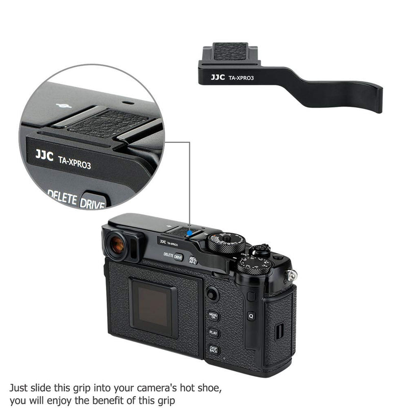 JJC Metal Thumbs Up Grip for Fuji Fujifilm X-PRO3 XPRO3 X-PRO2 XPRO2 with Hot Shoe Cover Protector Not Interfere with Controls of Camera