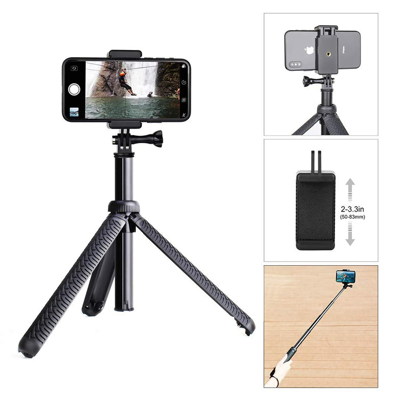 [AUSTRALIA] - Premium Selfie Stick for GoPro Hero 9 8 7 6 5 4 3 3+ 2 2018 Fusion Session, ACASO, SJCAM Action Cameras, and Cell Phones and Compact Digital Cameras. Can be Used as Hand Grip, monopod and Tripod 