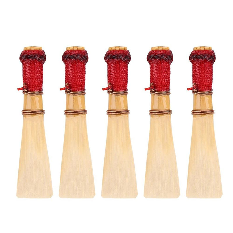 Tbest Bassoon Reeds Reed, 5 Pcs Bamboo Bassoon Reeds Medium with Case/Tube Instrument Bassoon Accessories