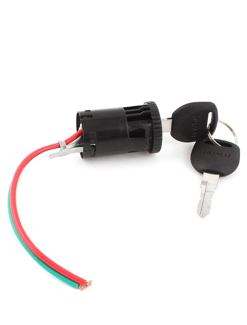 uxcell Black 3 Wired Electric Bike Bicycle Ignition Switch Lock + Two Keys