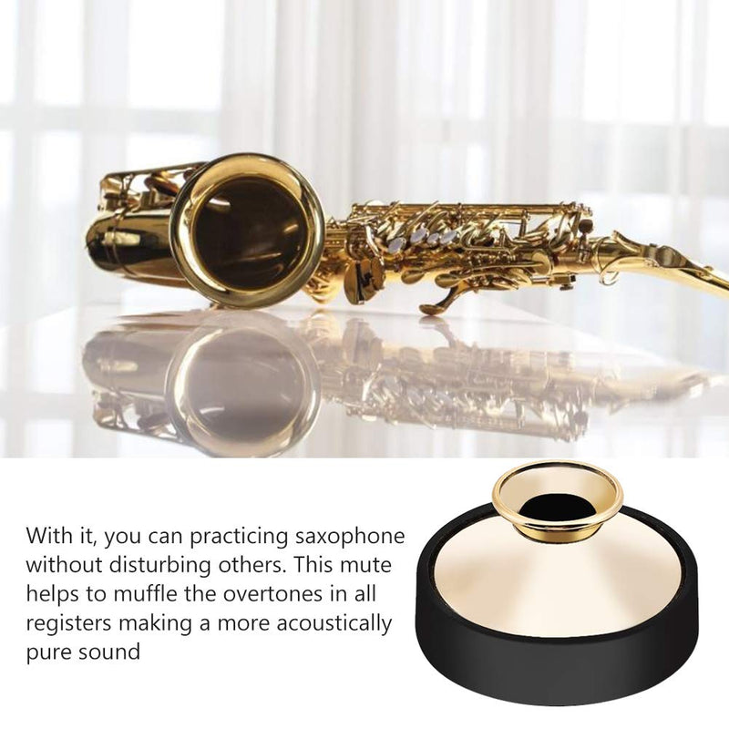 Alto Saxophone Mute, Plastic Mute Dampener Sax Silencer Noise Remove Accessory for Alto Saxophone Gold