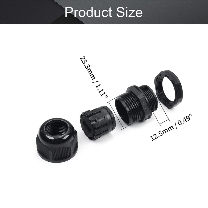Fielect 5Pcs PG21A-0714 Flat Hole Type Cable Gland Wire Hole Waterproof Joint Adjustable 7mmx14mm 12.5mm 28.3mm 5Pcs