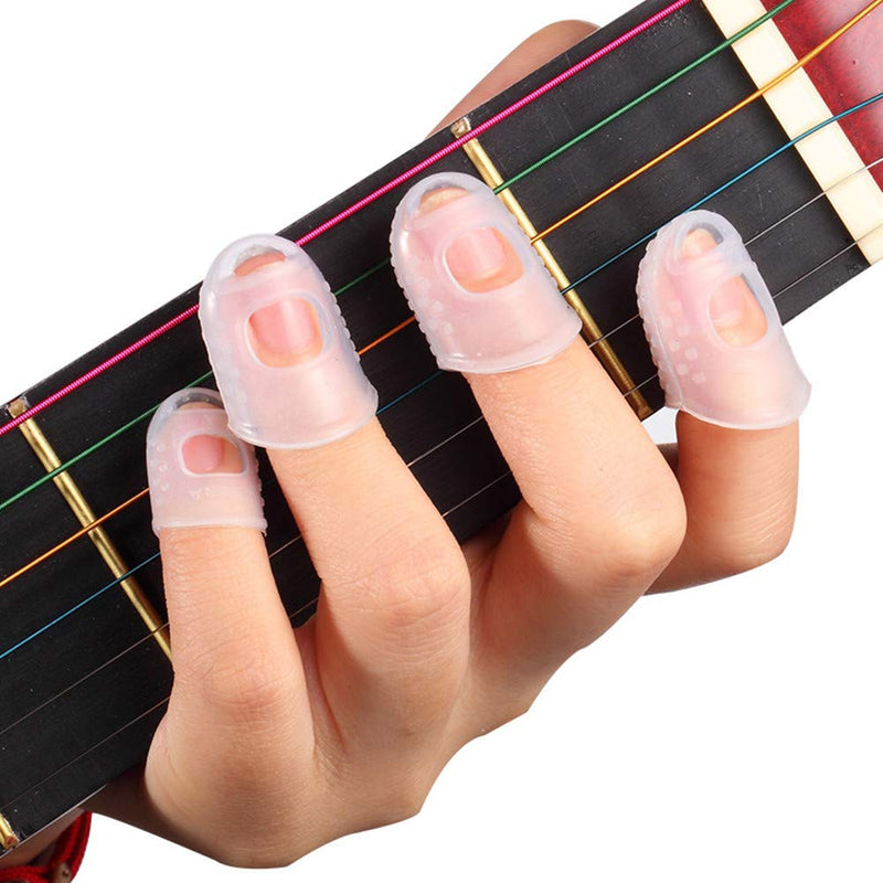 Guitar Accessories Kit Including 18pcs Finger Pick Thumb Pick Set Guitar Picks 6 Pcs Guitar Picks 4 Pcs Clear Guitar Finger Protectors with Grid Case Storage Box