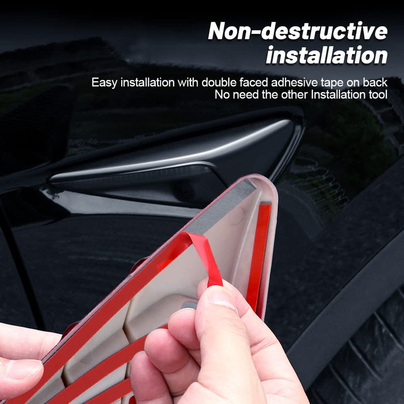 Side Camera Indicator Protection Carbon Fiber for Tesla Model 3 Model Y Autopilot 2.0-3.0 accessories（Glossy Red） Glossy Red