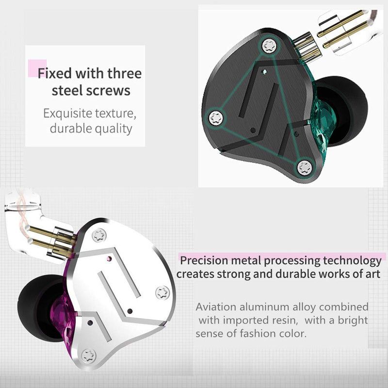 [AUSTRALIA] - KZ ZSN Earphone in Ears Monitor with 1BA and 1DD, KZ High Fidelity in Ear Headphone Earbuds with 0.75mm 2 pin Cable, 1 Dynamic and 1 Balanced Armature Driver KZ Headphone (Black, NO Mic) Black 