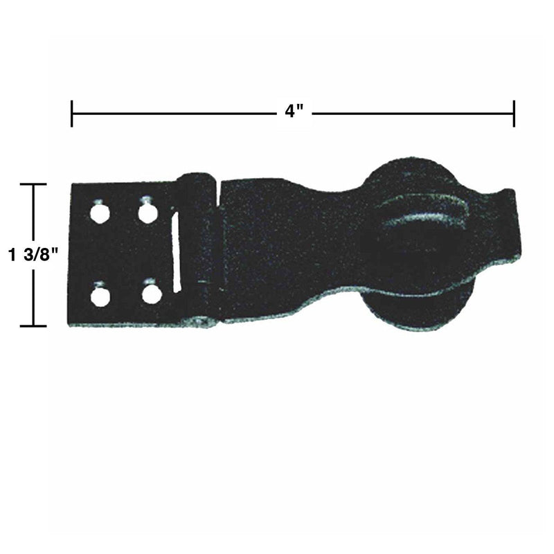 Decorative Black Wrought Iron Hasp Lock 4" X 1.75" Heavy Duty Rust Resistant Hasp Latches Safety Padlock Clasps for Cabinets, Chests Or Doors with Screws | Renovators Supply Manufacturing