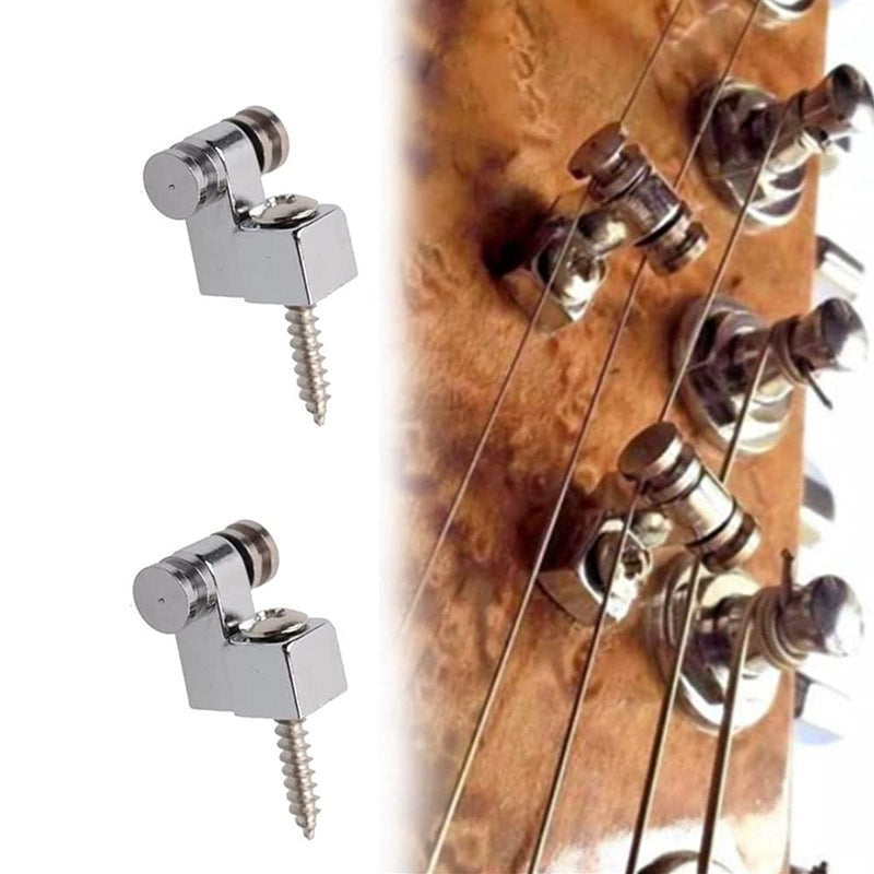 6 Pieces Vintage Guitar Roller String Trees Retainer Guides Guitar Parts for Electric Guitar, Chrome