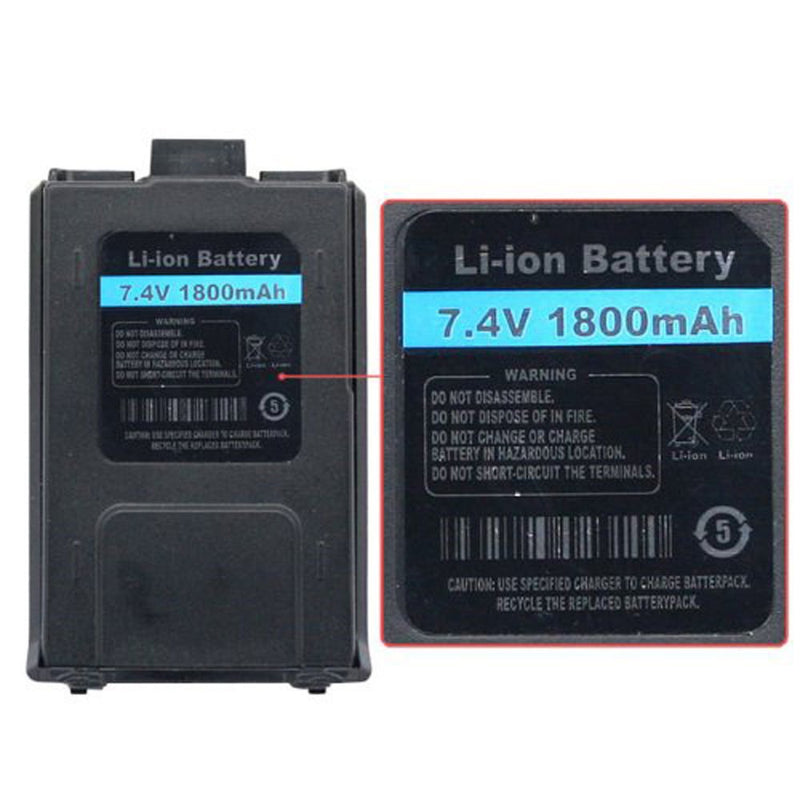 7.4V 1800mAh Replacement Li-ion Batter for UV-5R UV-5RB UV-5RE Two Way Radio