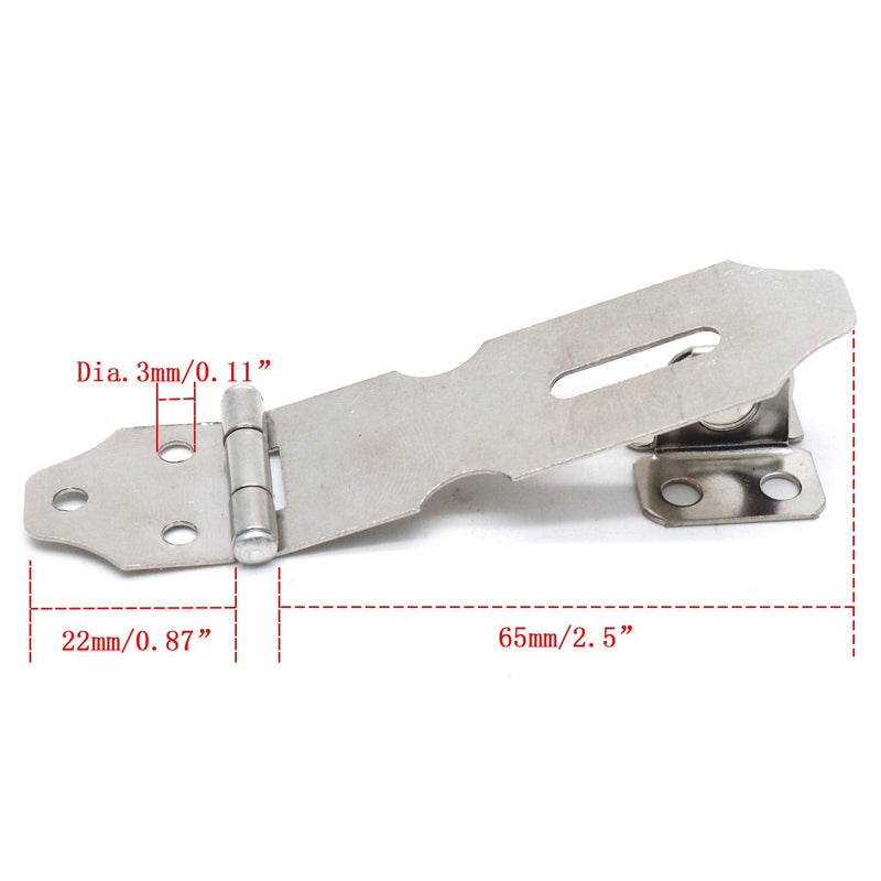 Xiaoyztan 20 Sets 87x22mm Stainless Steel Hasp and Staple Lock Padlock Safety Door Clasp Gate Lock Latch