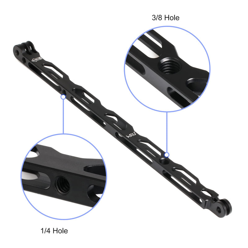 (7 Pcs) HSU All Aluminum Alloy Extension Arm Kit Metal Pole Mount Helmet Stick Extension Arm Mount for GoPro Hero 10/9/8/7/6/5 Black,Session 5/4,Hero 3+, DJI Osmo Action and More (11.8”/6.5”/3.3”)