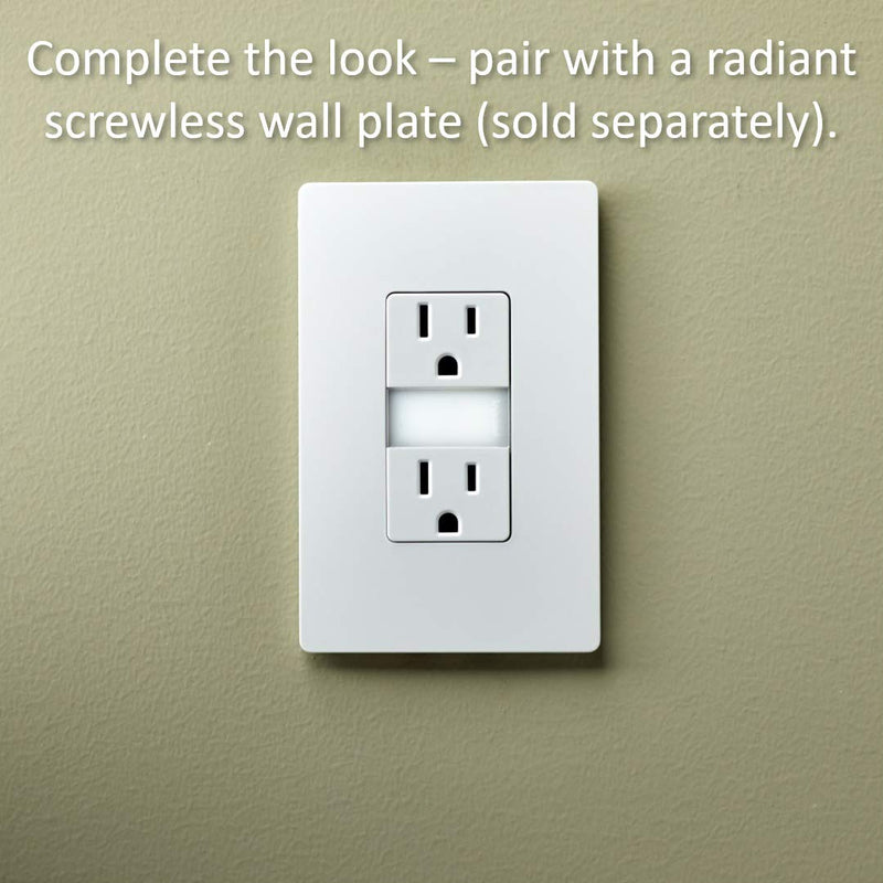 Legrand radiant Adjustable LED Night Light Outlet, Nightlight Electrical Outlets, Tamper Resistant, Safe for Kids, White, NTL885TRWCC6 1.6W x 2.75H Modern