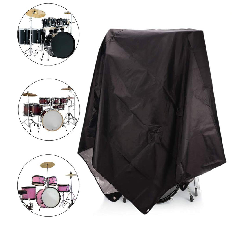 Drum Set CoverPVC Coating Drum Cover, Drum Accessories, Electric Drum Kit Cover with Sewn-in Weighted Corners, Drum Sets Accessories (78"x 98", black)