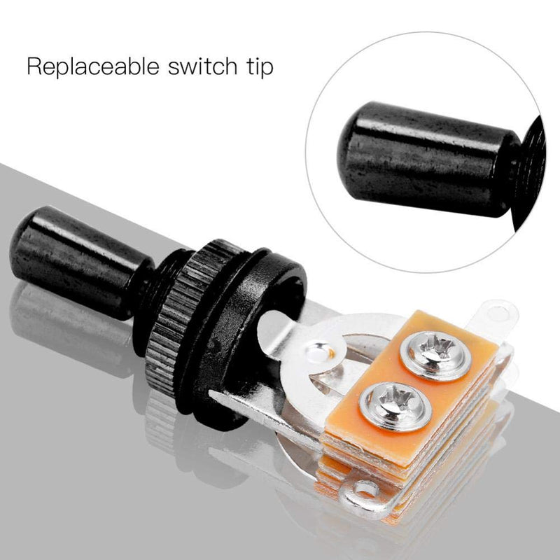 Alomejor Guitar Toggle Switch Electric Guitar 3 Way Pickup Selector Replacement Part withTip Knob for Electric Guitar Black