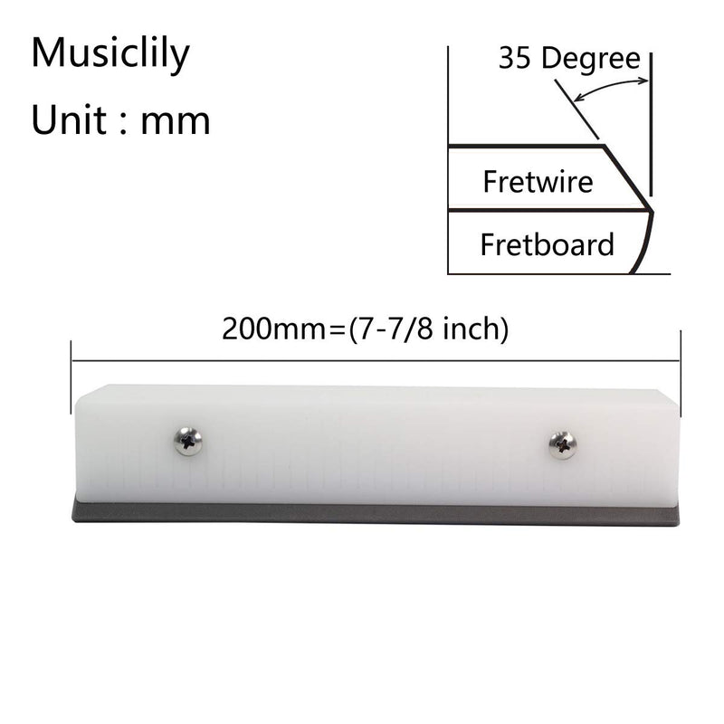 Musiclily Pro 35 Degree Guitar Bass Fret Beveling File Fret Bevel Tool for Fret End Dressing Luthier Tool,200mm Length