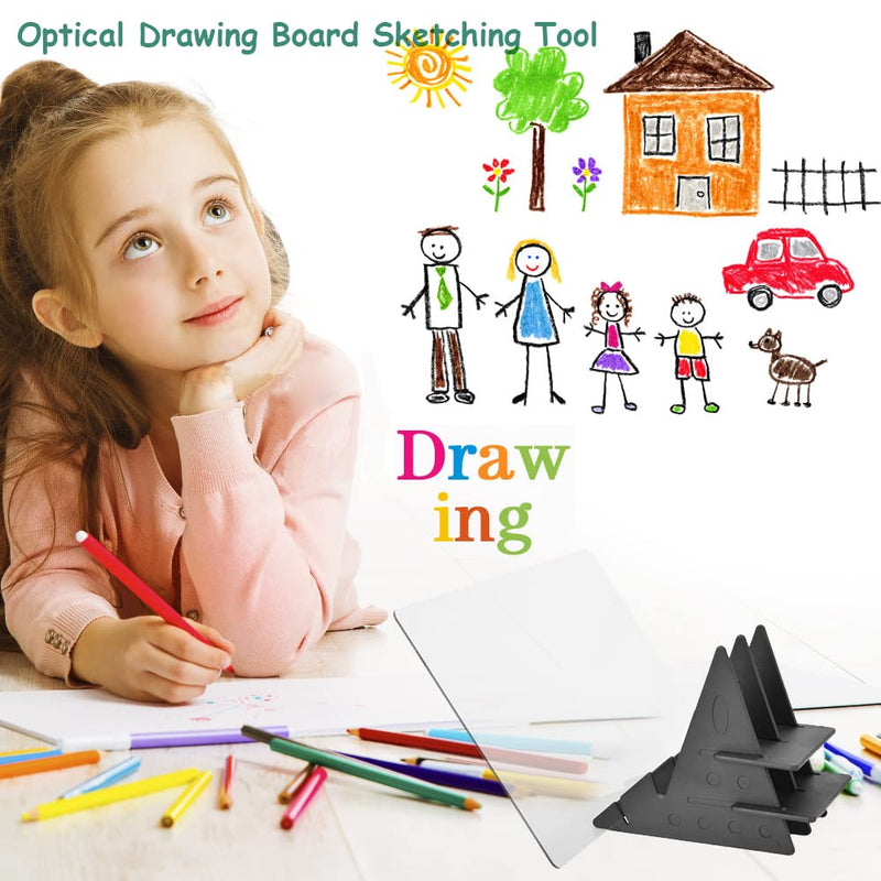 DIY Drawing Tracing Pad, Acrylic Comic Reflection Drawing Optical Drawing Board, Mobile Phone Tablet Computer Projection Copying Station, Gift for Kids, Students, Sketching