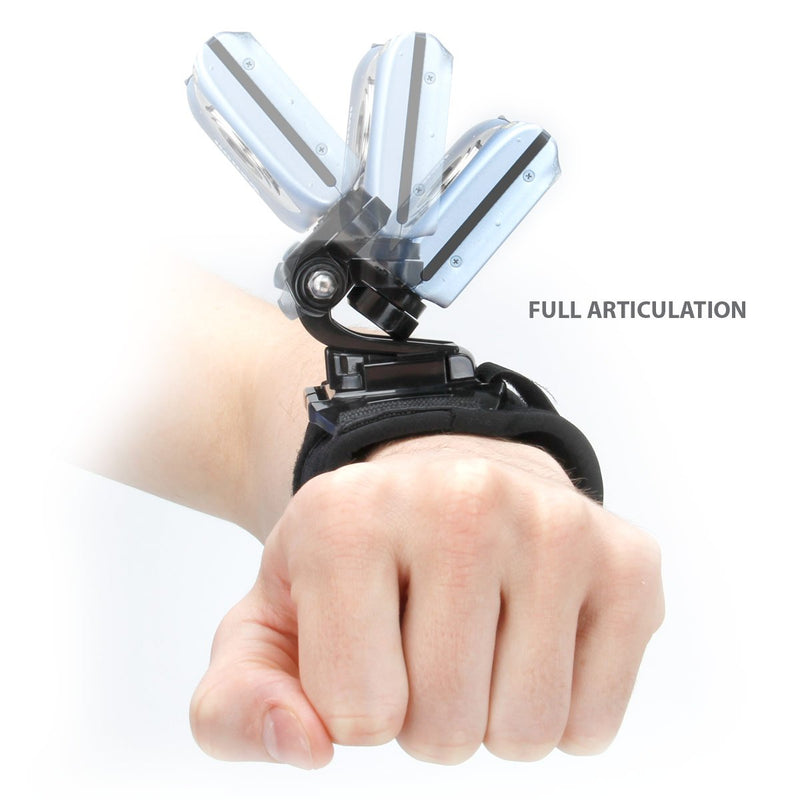Wrist Strap Band Style GoPro Action Camera Mount w/ 2-Point Neoprene Strap , J Hook and Tripod Adapter by USA Gear - Works With GoPro HERO6 BLACK , HERO5 Black/Session , YI 4K , AKASO EK7000 & More