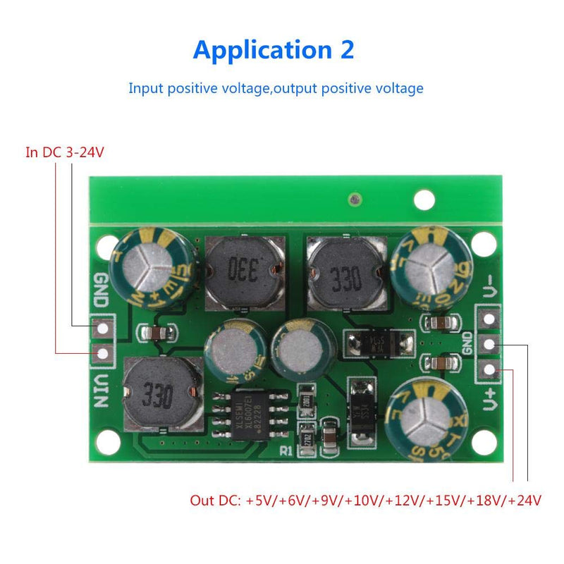 DC-DC Positive & Negative Voltage Boost-Buck Converter Output ±5V 6V 9V 10V 12V 15V 18V 24V (Output voltage ±12VDC) Output voltage ±12VDC