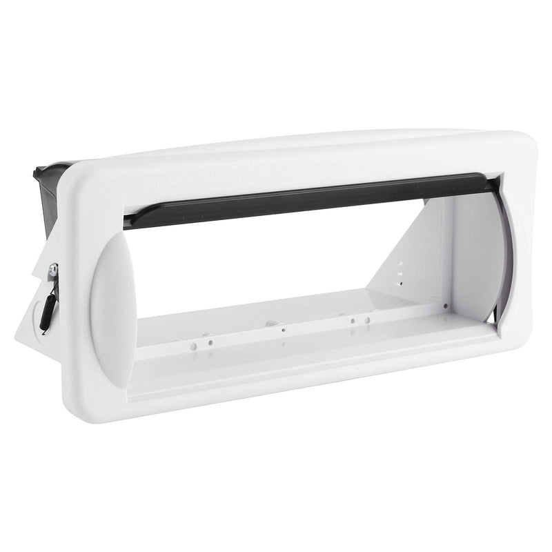 Marine Stereo Cover, Boat Radio Protector Shield, Marine Boat Single DIN DVD Radio Shield Waterproof Cover with Flip Top Door Flush Mount