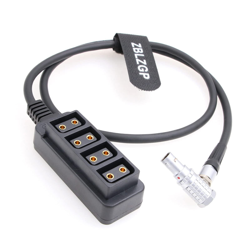 ZBLZGP Right Angle 2 Pin Male to 4 D-tap Female Splitter 12V Ooutput Cable for ARRI RED DSMC2/TILTA