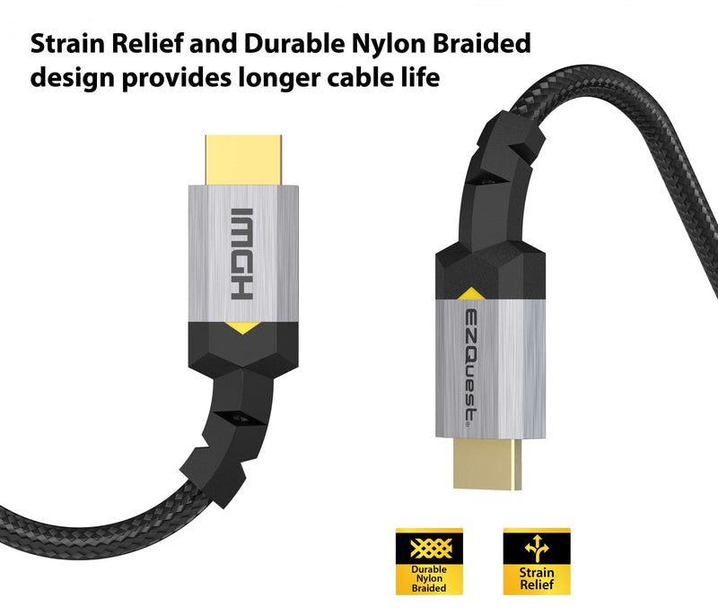 [AUSTRALIA] - Ultra HD HIGH Speed HDMI 10K 60HZ Cable, 2.2 Meter, Nylon Braided, Brushed Anodized Aluminum Connector HOUSING 