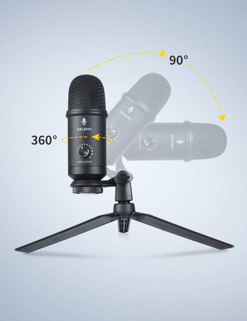 [AUSTRALIA] - USB Microphone for Computer, RALENO Professional Studio Cardioid Condenser Mic Kit Compatible with Mac PC Laptop for Skype YouTube Teaching Gaming Recording. 