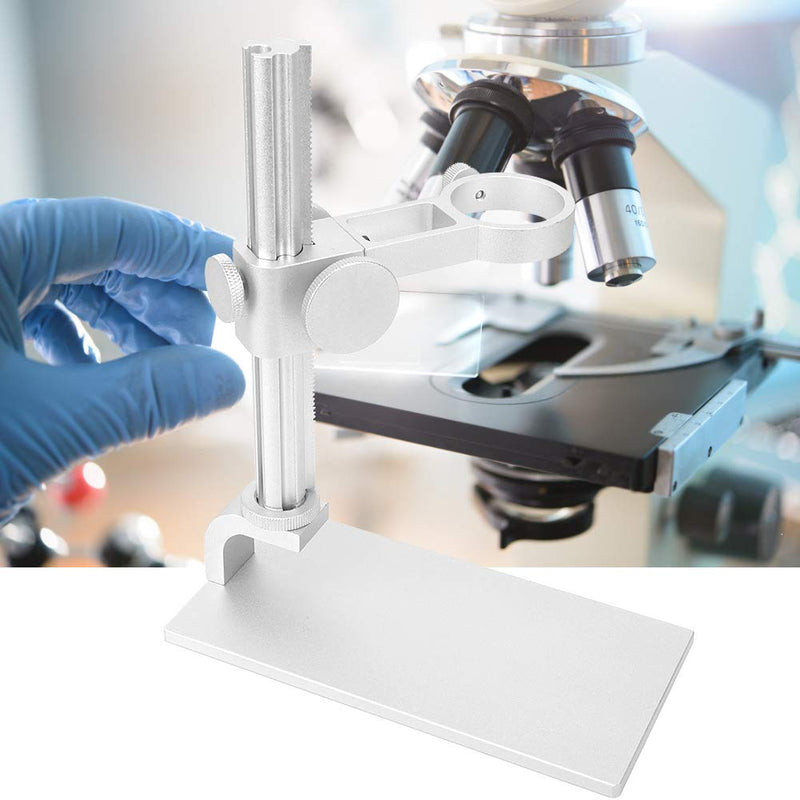 Microscope Stand, Aluminum Alloy Universal Adjustable Base Stand Holder Desktop Support Bracket, for 32-34mm in Diameter USB Digital Endoscope Microscope, Microscope Holder Accessory(White)