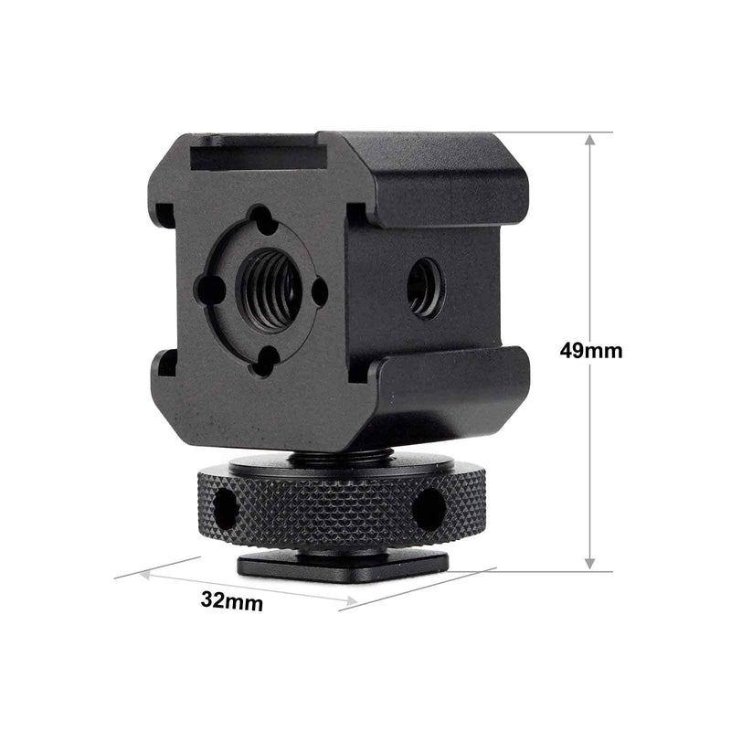 MAGICRIG Camera Cold/Hot Shoe Triple Shoe Mount Adapter ,Microphone Flash Display Adapter for DSLR Camera