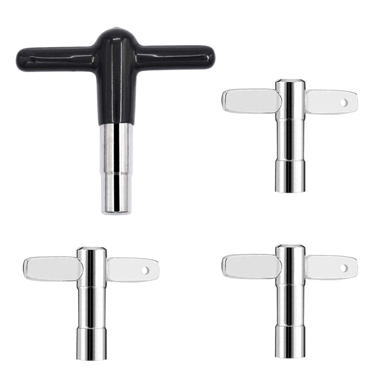 EASTROCK Drum Keys 4-pack with More Asvanced Material Rubber And Plastic Handles Drum Key,Universal Drum Tuning Key Percussion Hardware Tool With Hole(Black) 1-3 Black