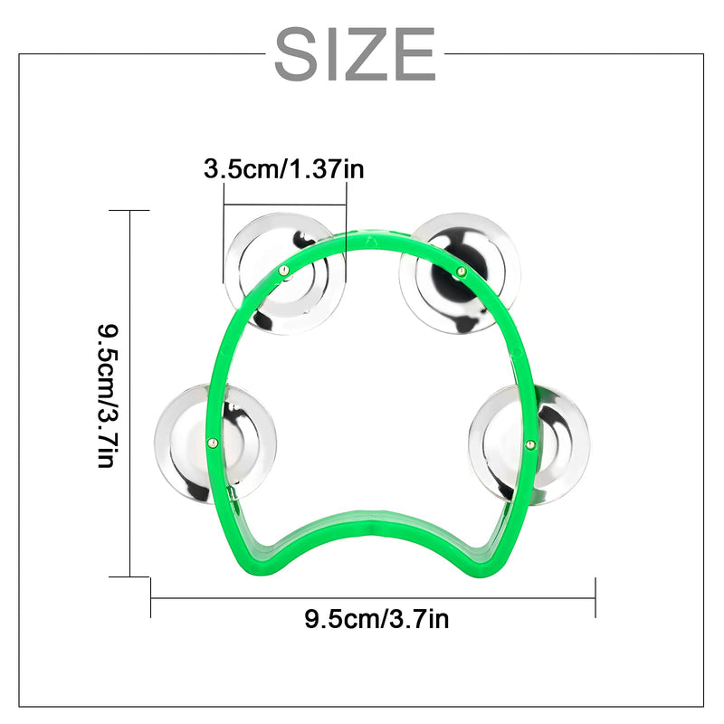 SAVITA 4 Pcs Percussion Tambourine Plastic Mini Half Moon Adults Tambourine Jingle Bell Musical Toys Musical Rhythm Instruments for Boys Girls Kindergarten Party Family Gatherings (Multi-colors)