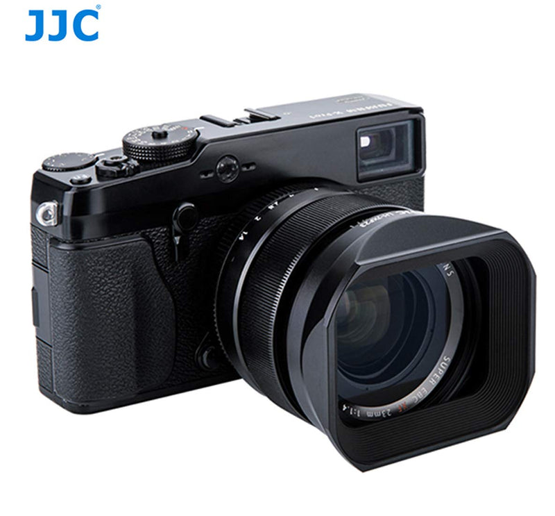 JJC LH-JXF23 Black Bayonet Metal Square Lens Hood for FUJINON XF 23mm F1.4 R XF 56mm F1.2 R XF 56mm F1.2 R APD, with Front Cap, Fuji 23mm F1.4 XF 56mm F1.2 Lens Hood, Replaces Fujifilm LH-XF23