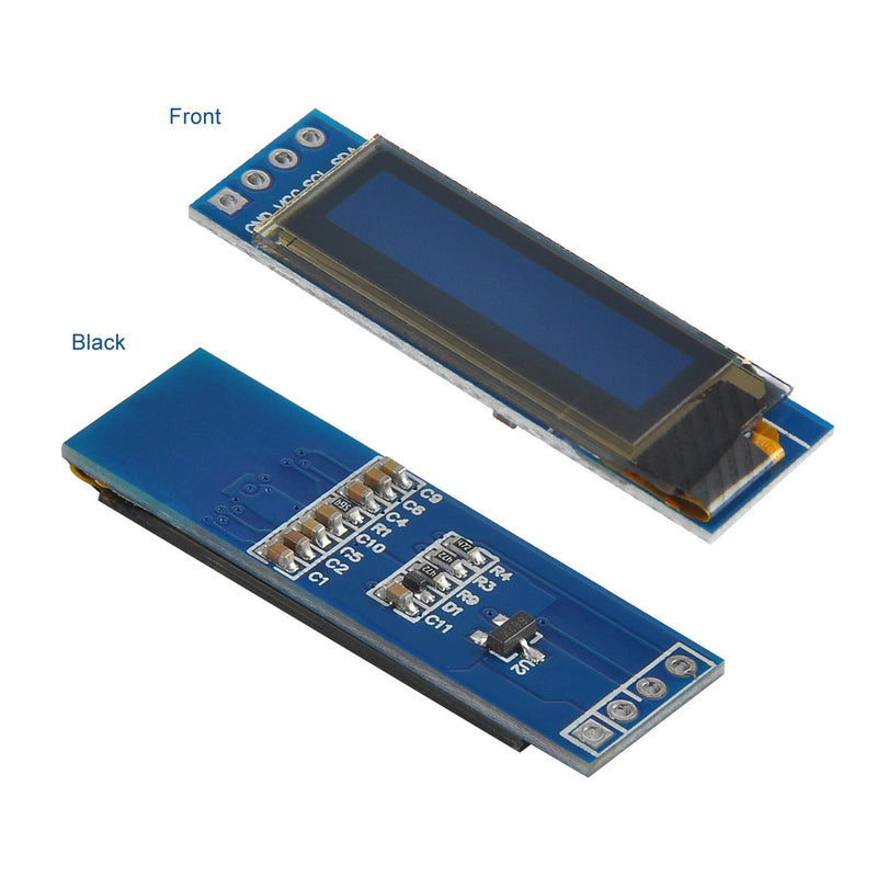 MakerFocus 2pcs I2C OLED Display Module 0.91 Inch I2C SSD1306 OLED Display Module Blue I2C OLED Screen Driver DC 3.3V~5V for Ar duino