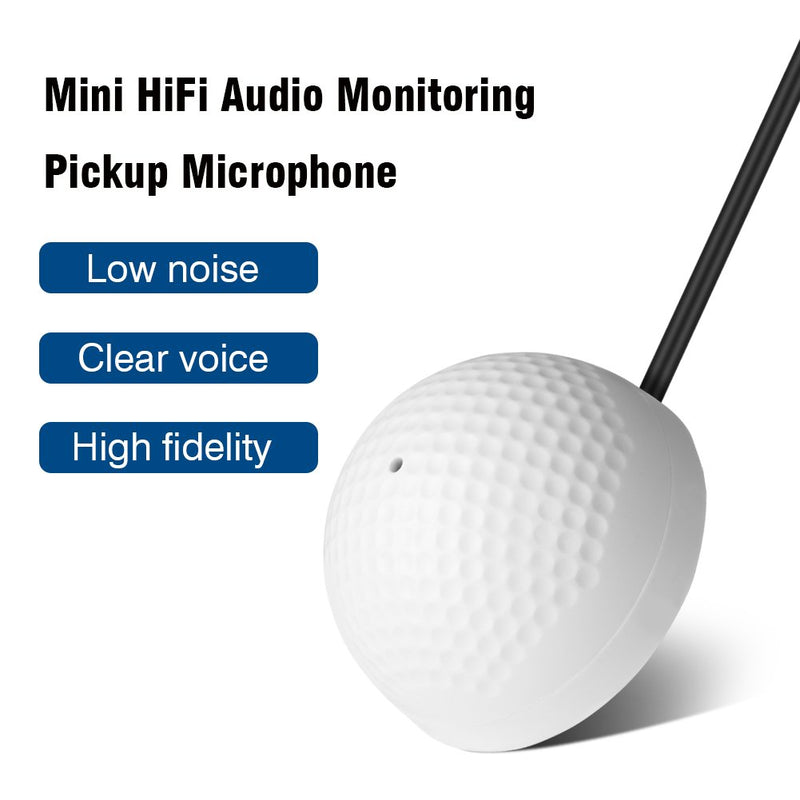 HiFi Audio Pickup Microphone,CCTV Surveillance Microphone 100m² Wide Range,Sound Monitor Pickup for CCTV/IP Camera/DVR/NVR,White