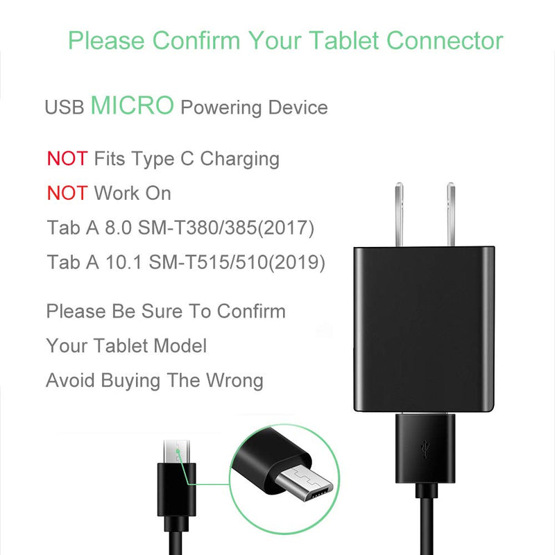 Rapid Charger Compatible Samsung Galaxy Tab A 7.0" 8.0" 9.7" 10.1" Tablet with 5 FT Charging Cable [UL Listed]