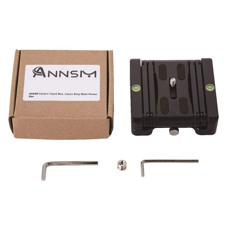 ANNSM Camera Tripod Mount Tilt Head Folding Z-Shaped and W-Shaped 360° Rotatable with Calibration Scales 1/4” Screw Thread Standard Quick Release Plate for DSLR Cameras Canon Sony Nikon Pentax ZH100 Tilt Head