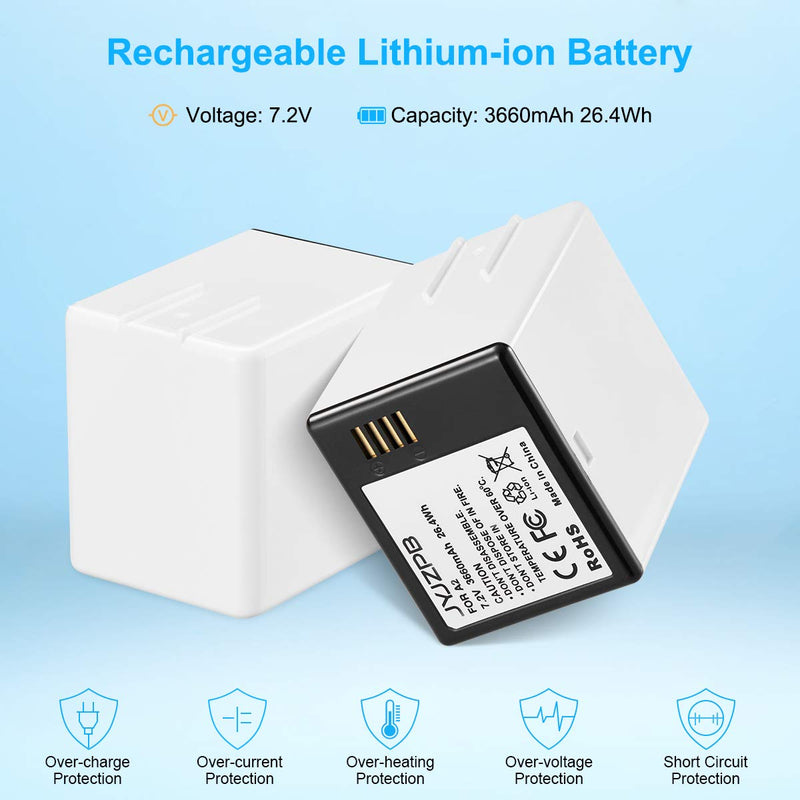 JYJZPB 7.2V 3660mAh Rechargeable Li-ion Batteries for Arlo Go, with Dual Battery Charger Compatible with Arlo Go, 2 Batteries with Charge Station