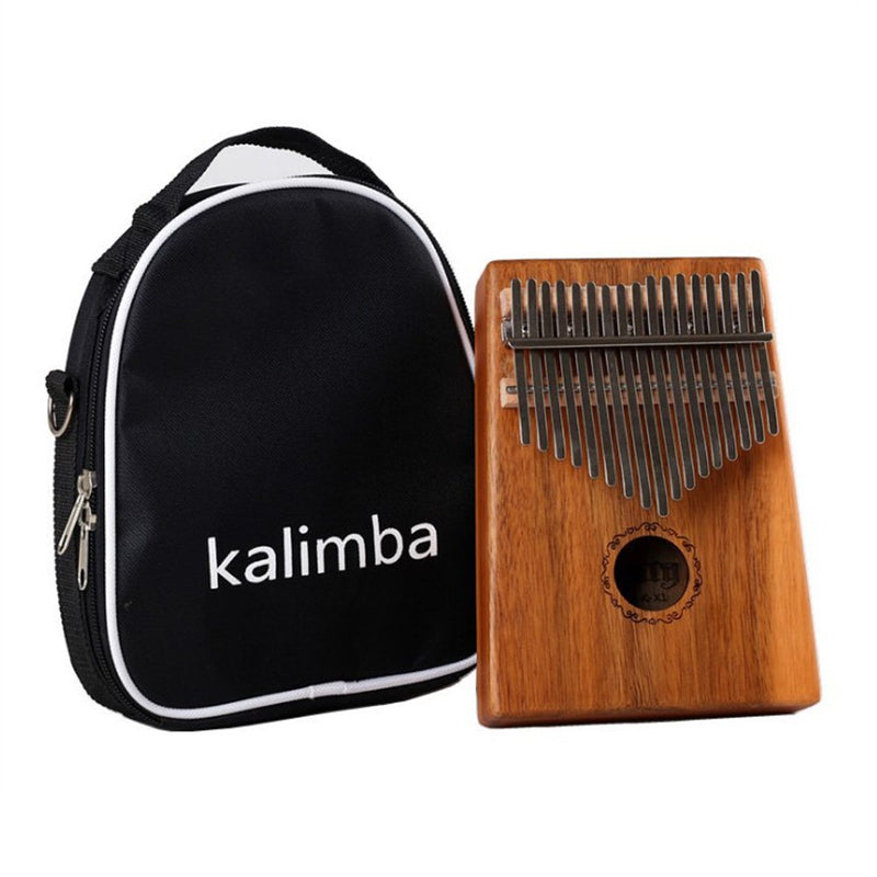 Kalimba 17 Key Thumb Piano, Portable Thumb Piano Mbira Sanza Mahogany Body Ore Metal Tines with Carrying Bag and Study Guide, Suitable for Music Lovers Beginners (Acacia) Acacia