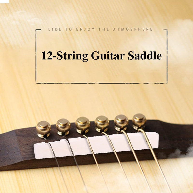 Guitar Bone Saddle Nut, 12 String Folk Acoustic Guitar Bone Bridge Saddle Nut Instrument Accessories