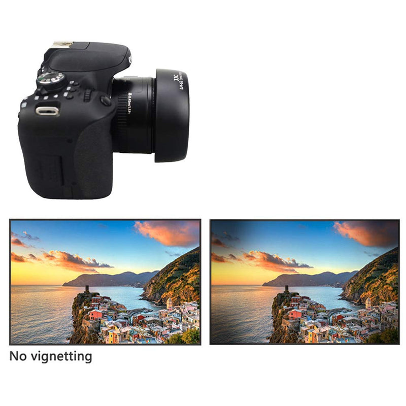 JJC Camera Lens Hood Shade Fits for Canon EF 50mm f/1.8 II Replaces Canon ES-62 Hood Reverse Attaching ABS -Black