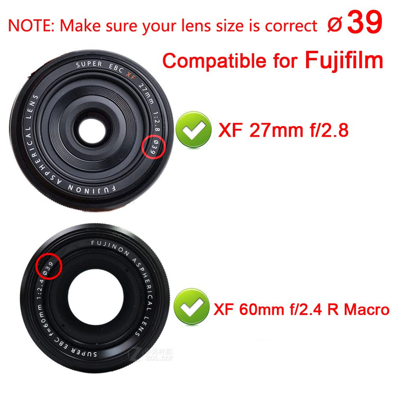39mm Lens Cap Compatible for Leica E39 Lens, M 50mm f/2 Lens, M 35mm F/2 Lens, M 28mm f/2.8 Lens (2 Pack)