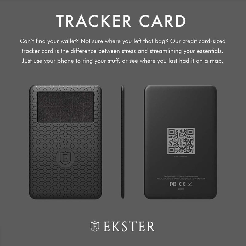 Ekster: Tracker Card - Solar Powered Wallet Tracker- GPS and Bluetooth - Two-Way Ringer