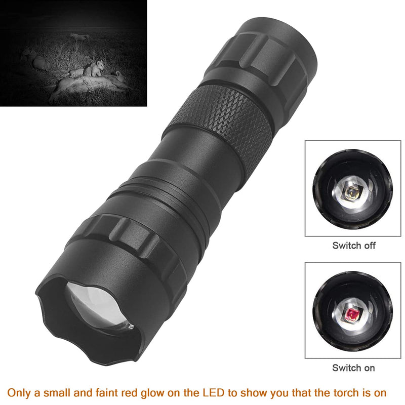 UltraFire 940nm IR Illuminator Flashlight,Zoomable nfrared Night Vision Mini LED Flashlight,Hunting IR Illuminator for Night Vision Devices,Coyote Hog Predator Hunting IR Light