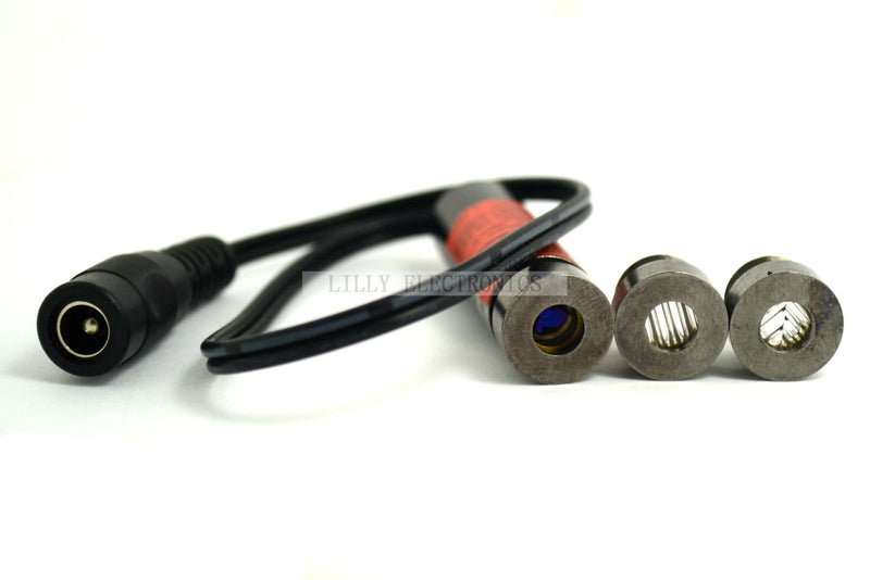 650nm 660nm Adjusted Red Laser Line Dot Cross Laser Diode Module 3V-5.5V 100mW Laser Dot/Line/Cross Module Focusable 13mmx42mm with US Power Adapter and Heatsink