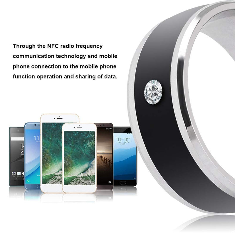 NFC Multi-Function Smart Rings Magic,Wearable Device Universal for Mobile Phone, Connecte to The Mobile Phone Function Operation and Sharing of Data(9in) 9in